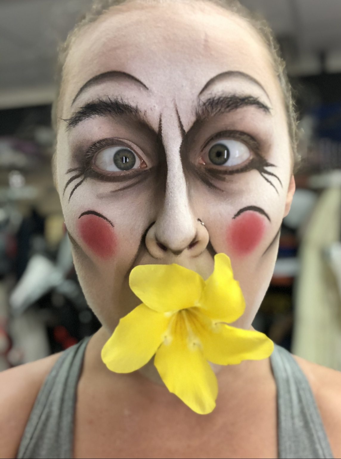 me in circus makeup me as Iago in the circus