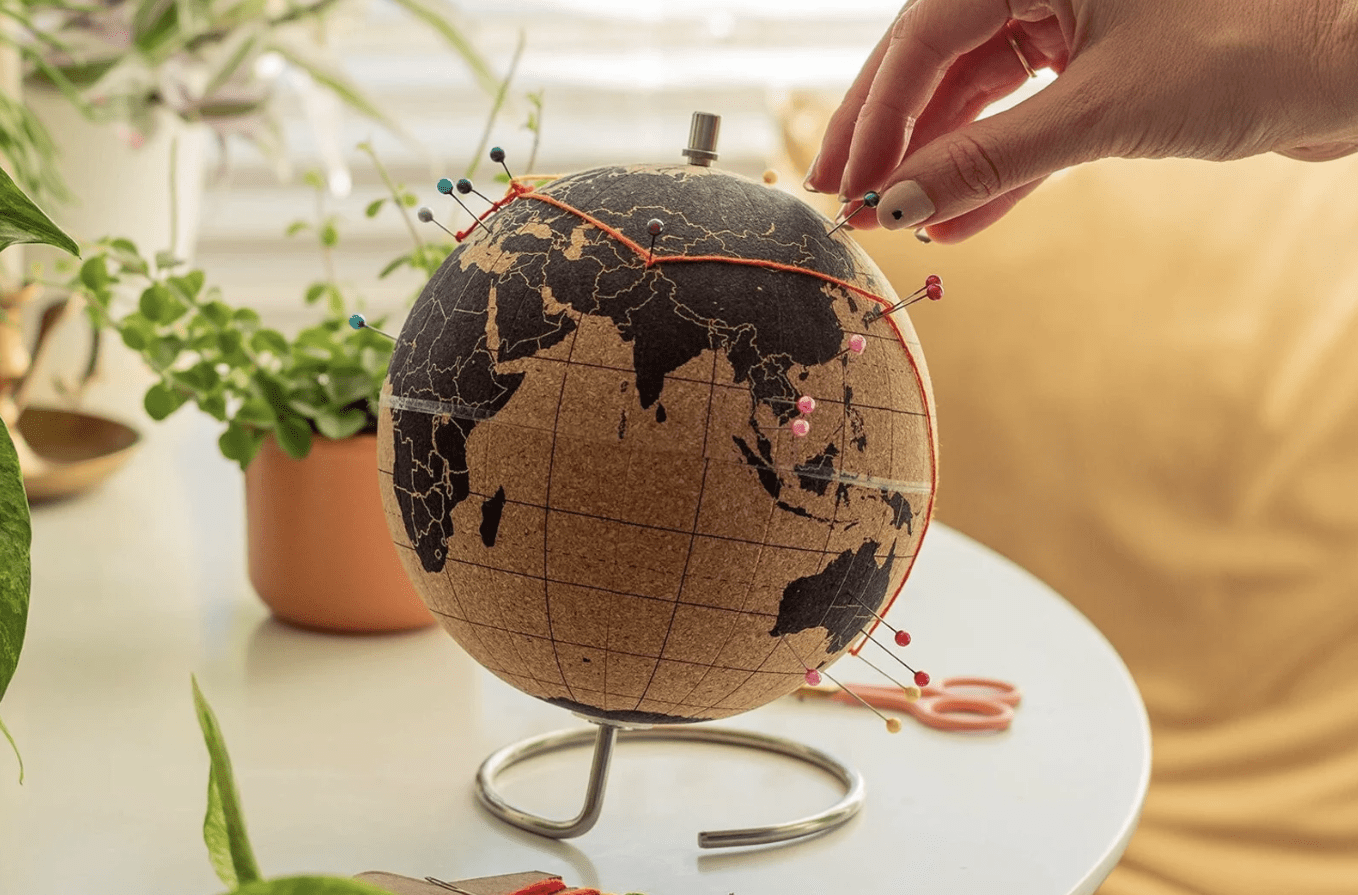 cork globe travel gift