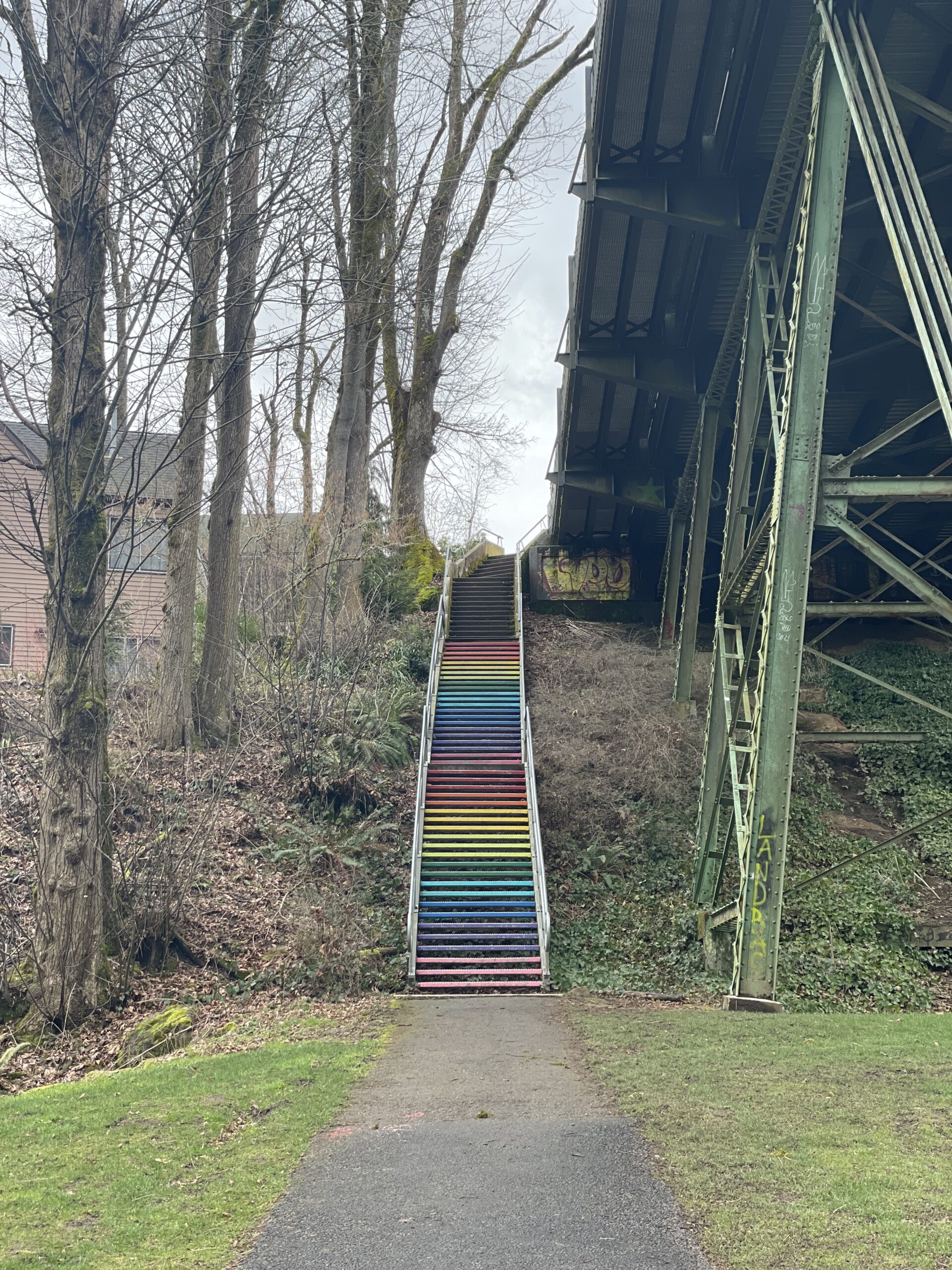 The colorful stairs