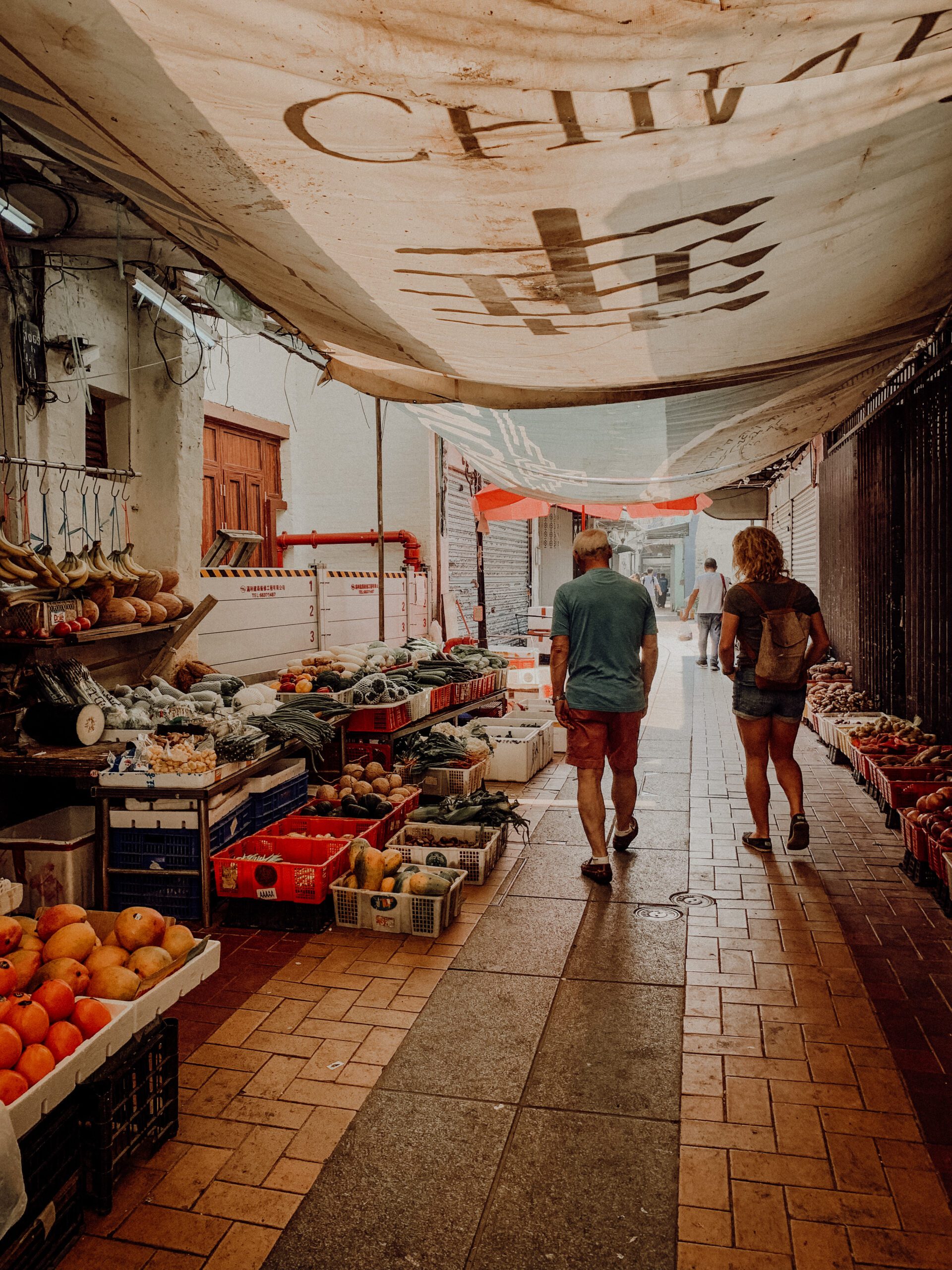 Wandering markets in Coloane village in Macau